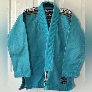 Tatami Kids BJJ Gi Nova Absolute Size M2 Turquoise/Teal Blue Jiu Jitsu Age 10-11